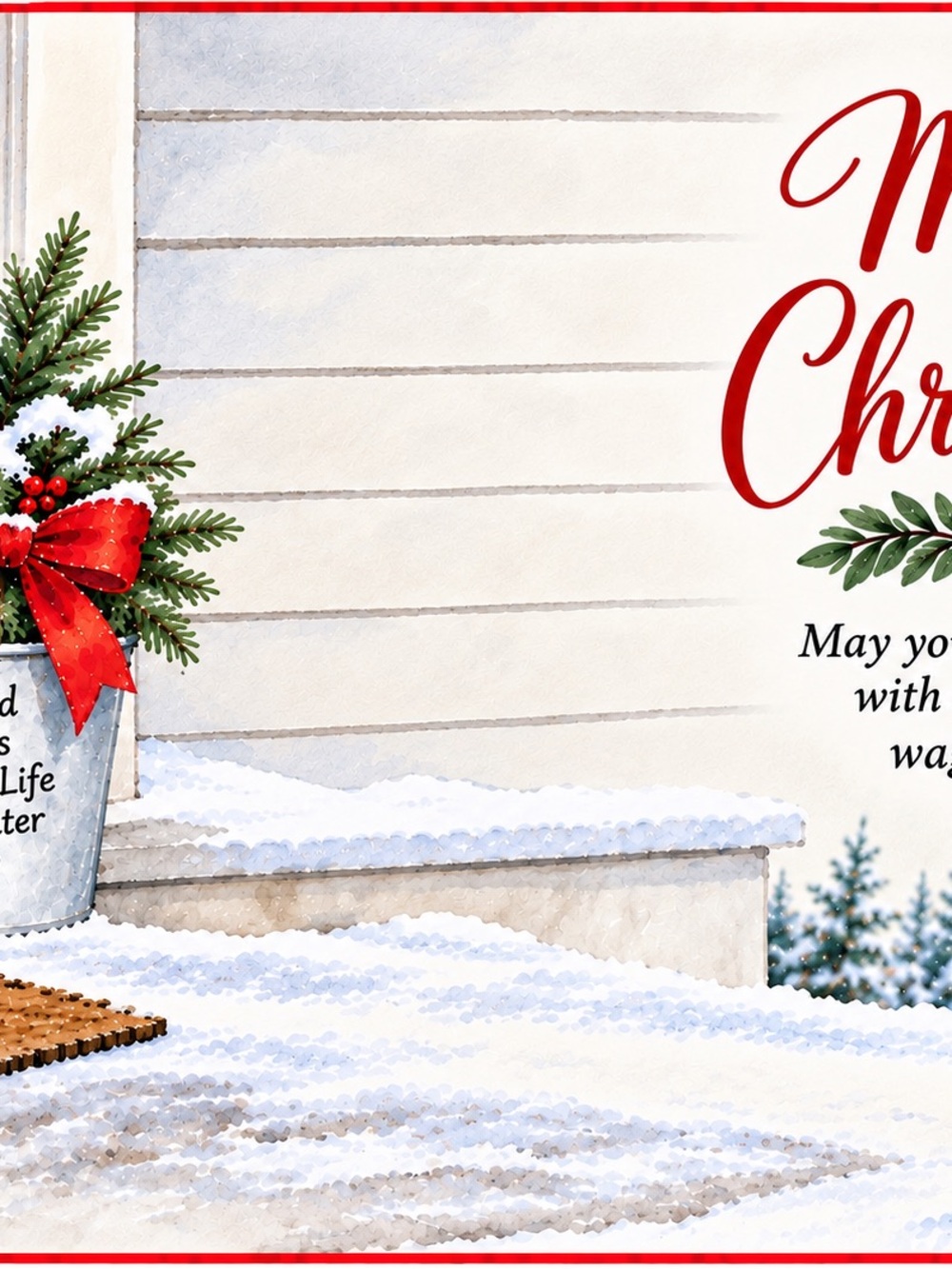 One Custom Hand Painted Pet Portrait on Christmas Cards Set starts